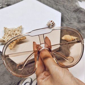 Designer Trendy Oversize Aviator Fashion Sunglasses 2023, Champagne